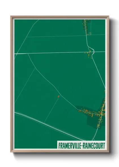 Une affiche de carte sur Framerville-Rainecourt