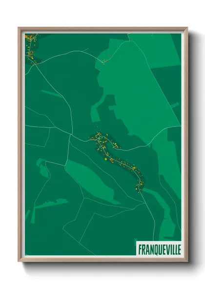 Une affiche de carte sur Franqueville