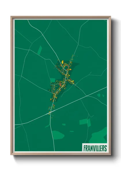 Une affiche de carte sur Franvillers