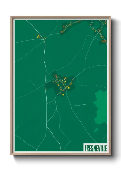 Une affiche de carte sur Fresneville