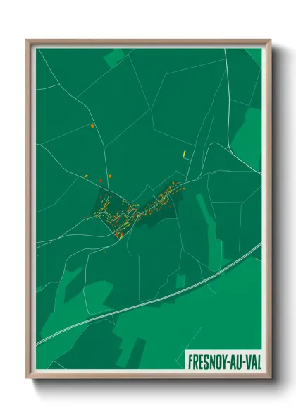Une affiche de carte sur Fresnoy-au-Val