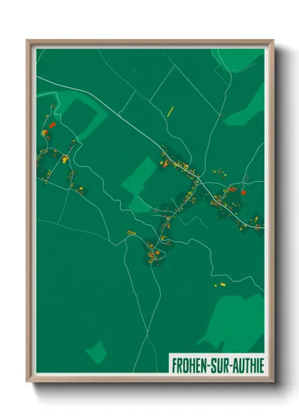 Une affiche de carte sur Frohen-sur-Authie