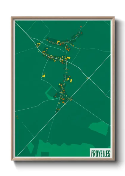 Une affiche de carte sur Froyelles