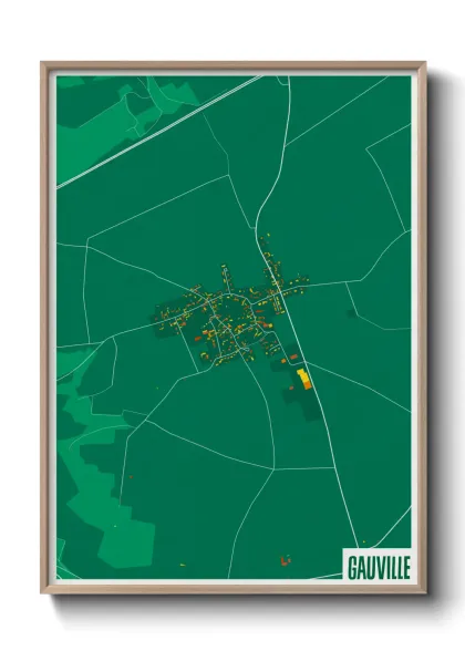 Une affiche de carte sur Gauville