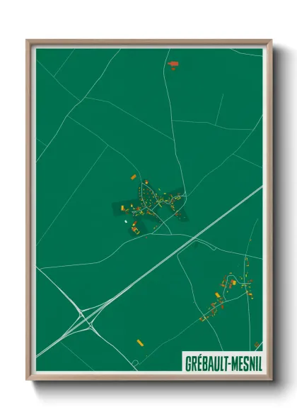 Une affiche de carte sur Grébault-Mesnil