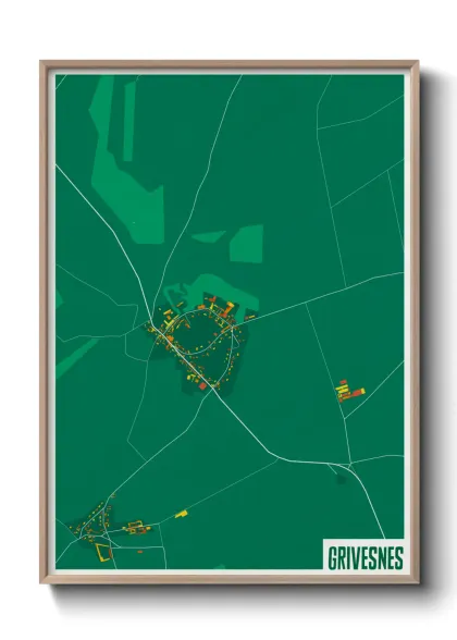 Une affiche de carte sur Grivesnes