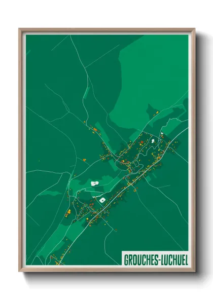 Une affiche de carte sur Grouches-Luchuel