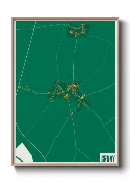 Une affiche de carte sur Gruny