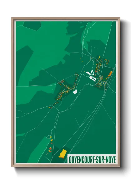 Une affiche de carte sur Guyencourt-sur-Noye