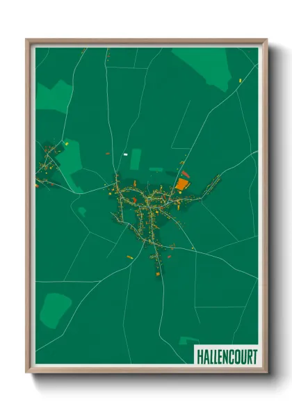 Une affiche de carte sur Hallencourt