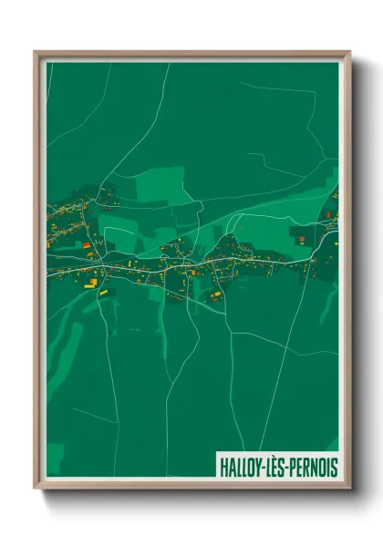 Une affiche de carte sur Halloy-lès-Pernois