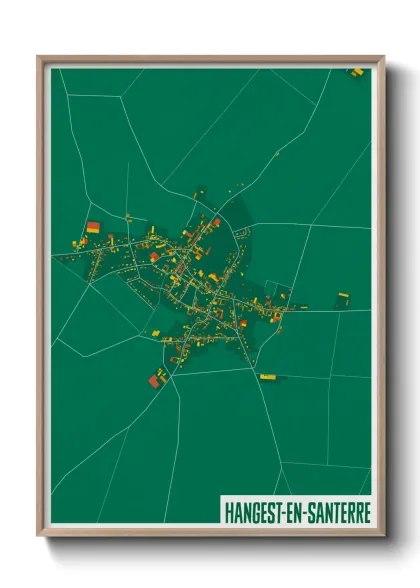 Une affiche de carte sur Hangest-en-Santerre