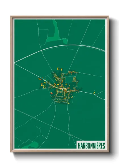 Une affiche de carte sur Harbonnières