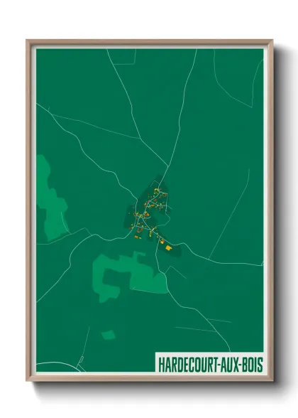 Une affiche de carte sur Hardecourt-aux-Bois