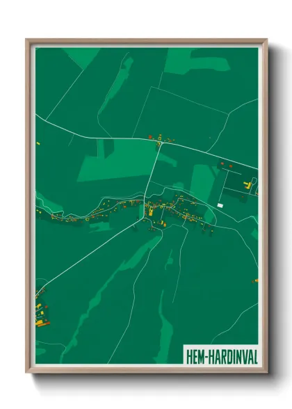 Une affiche de carte sur Hem-Hardinval