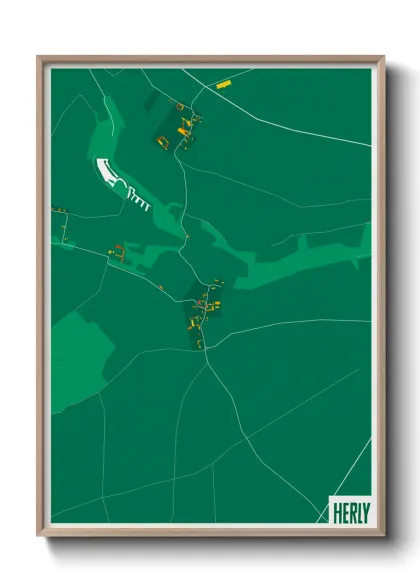 Une affiche de carte sur Herly