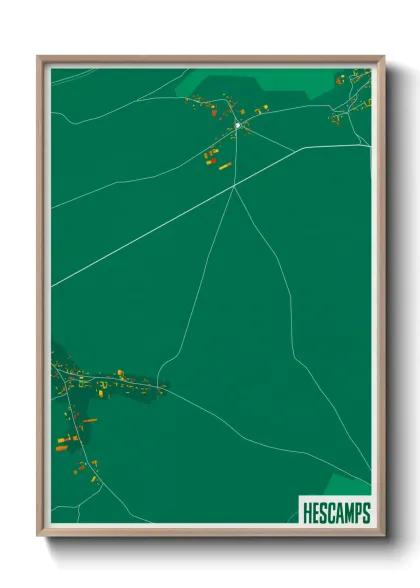 Une affiche de carte sur Hescamps