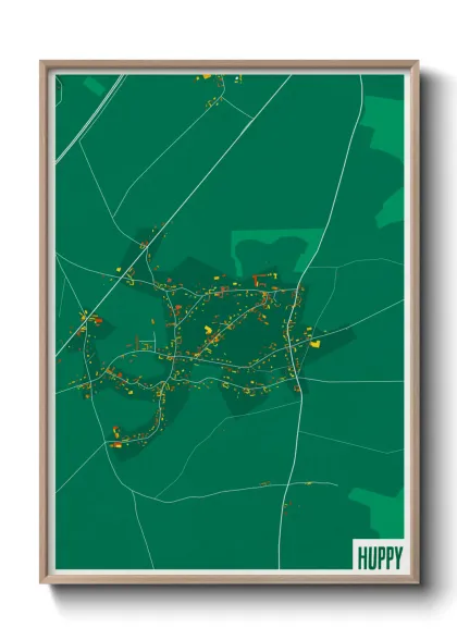 Une affiche de carte sur Huppy