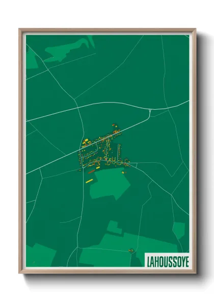 Une affiche de carte sur Lahoussoye