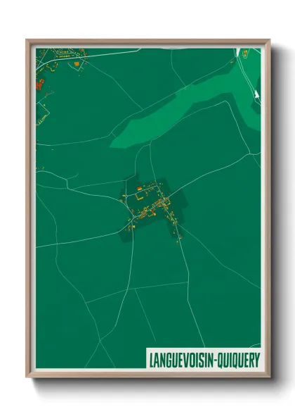 Une affiche de carte sur Languevoisin-Quiquery