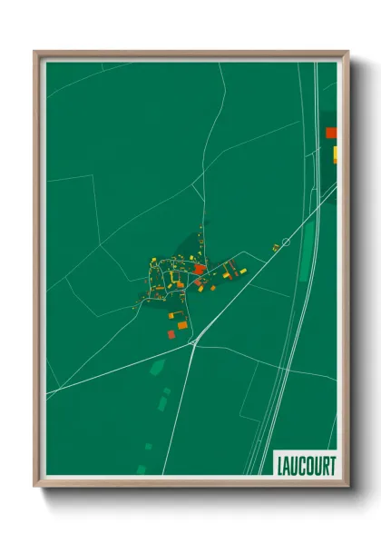 Une affiche de carte sur Laucourt