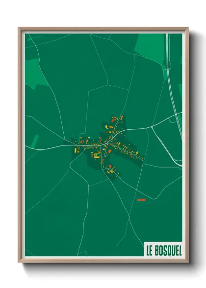 Une affiche de carte sur Le Bosquel