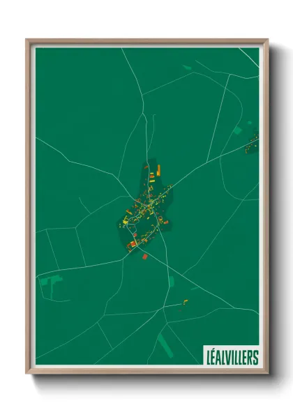 Une affiche de carte sur Léalvillers