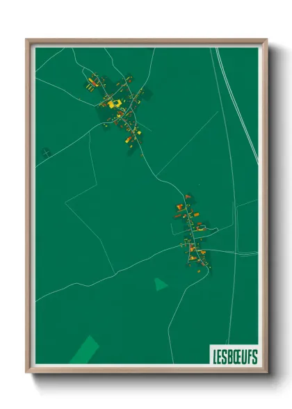 Une affiche de carte sur Lesbœufs