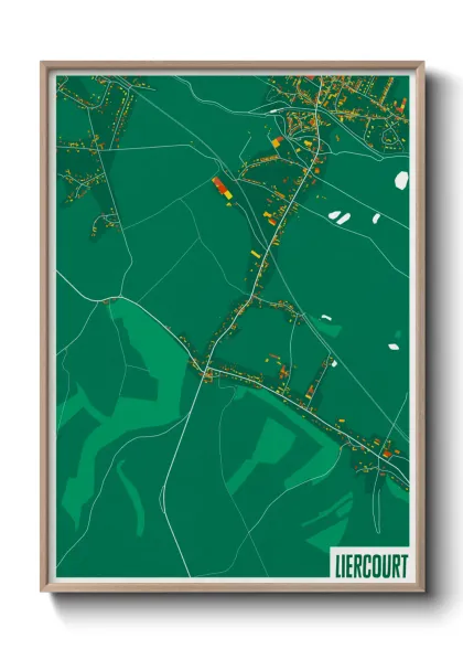 Une affiche de carte sur Liercourt