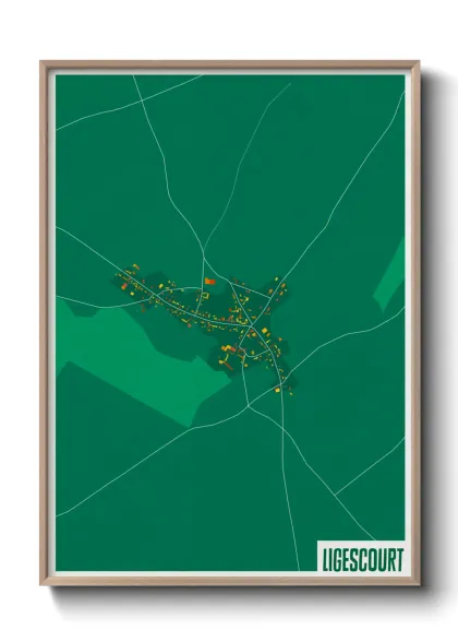 Une affiche de carte sur Ligescourt