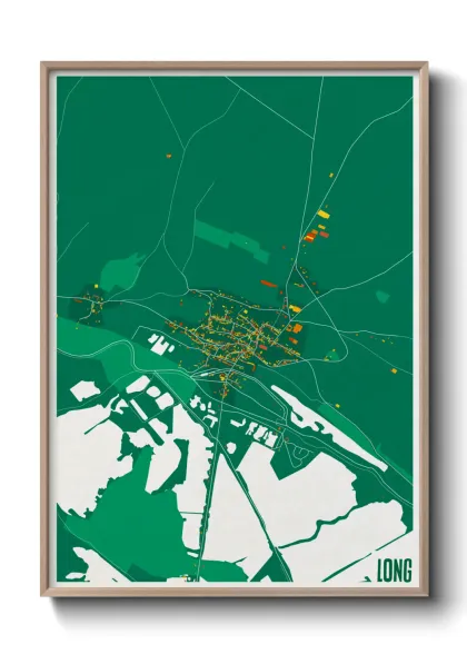 Une affiche de carte sur Long