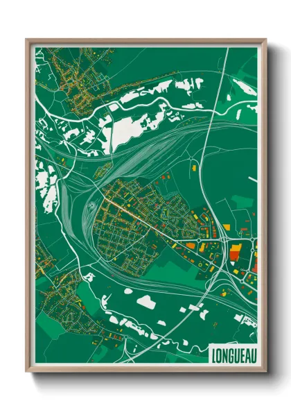 Une affiche de carte sur Longueau