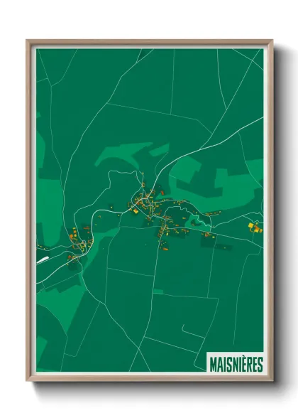 Une affiche de carte sur Maisnières