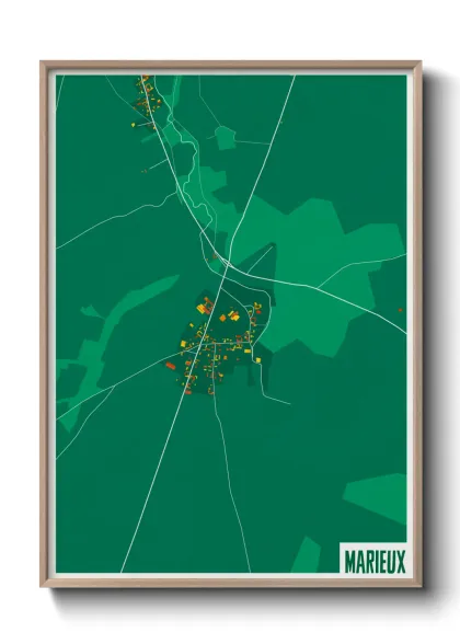 Une affiche de carte sur Marieux