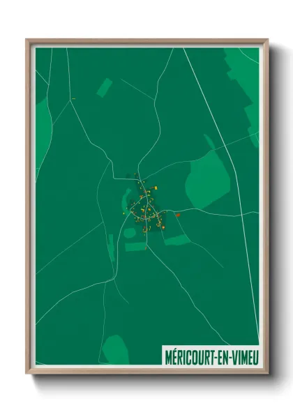 Une affiche de carte sur Méricourt-en-Vimeu