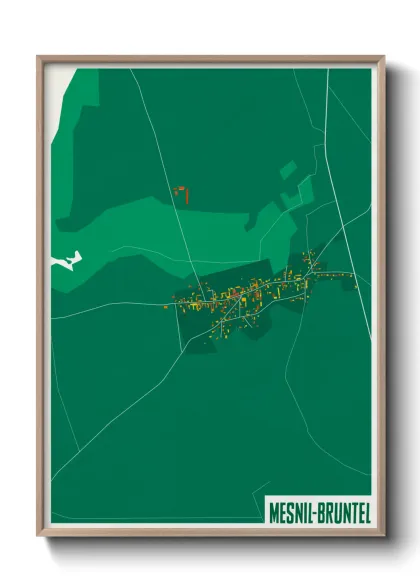 Une affiche de carte sur Mesnil-Bruntel