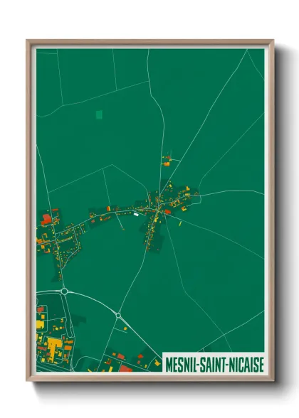 Une affiche de carte sur Mesnil-Saint-Nicaise