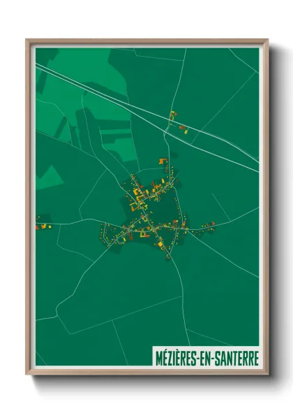 Une affiche de carte sur Mézières-en-Santerre