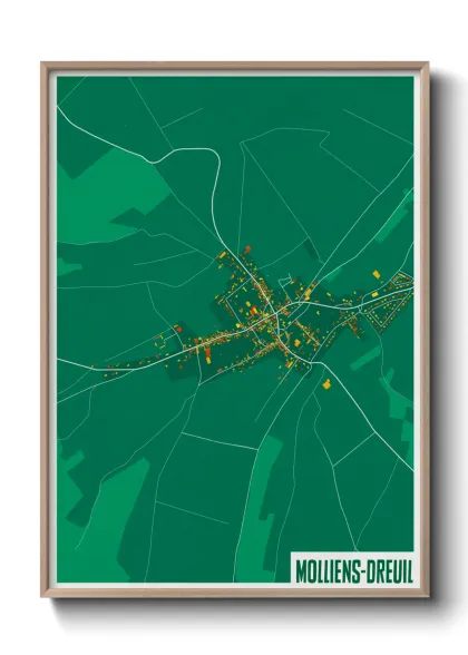Une affiche de carte sur Molliens-Dreuil