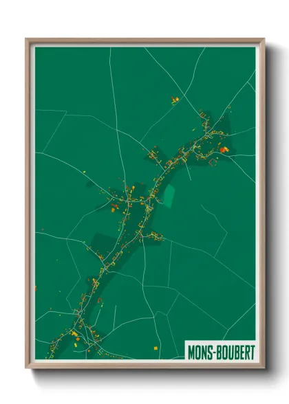 Une affiche de carte sur Mons-Boubert