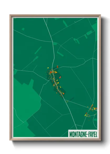 Une affiche de carte sur Montagne-Fayel