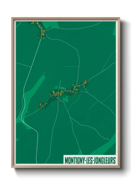 Une affiche de carte sur Montigny-les-Jongleurs