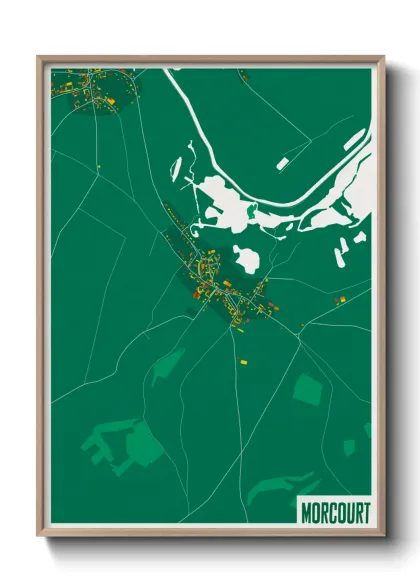 Une affiche de carte sur Morcourt