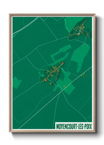 Une affiche de carte sur Moyencourt-lès-Poix