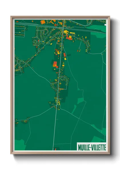 Une affiche de carte sur Muille-Villette