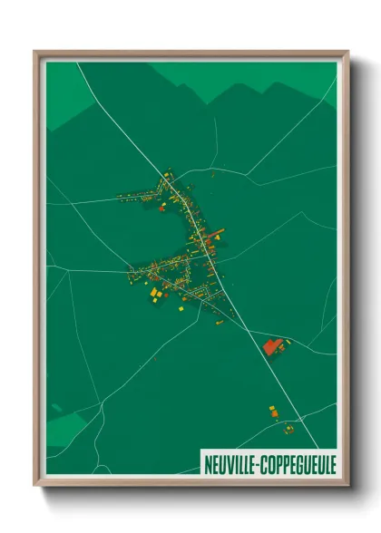Une affiche de carte sur Neuville-Coppegueule