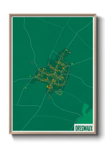 Une affiche de carte sur Oresmaux