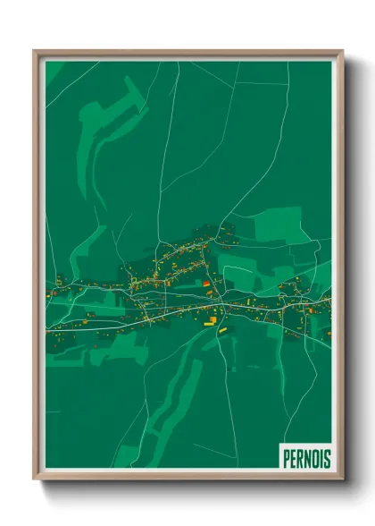 Une affiche de carte sur Pernois