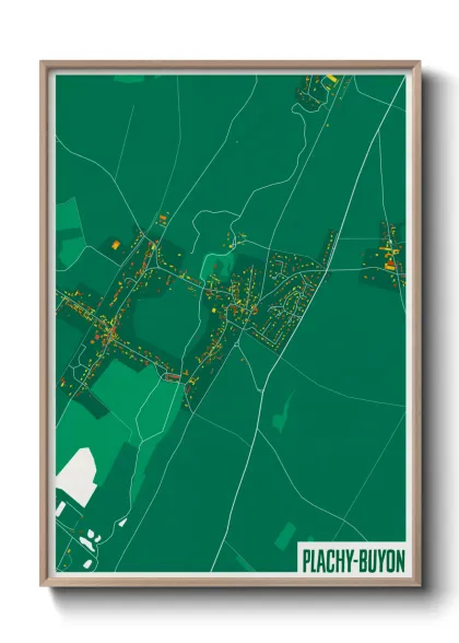 Une affiche de carte sur Plachy-Buyon