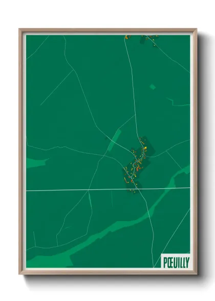 Une affiche de carte sur Pœuilly